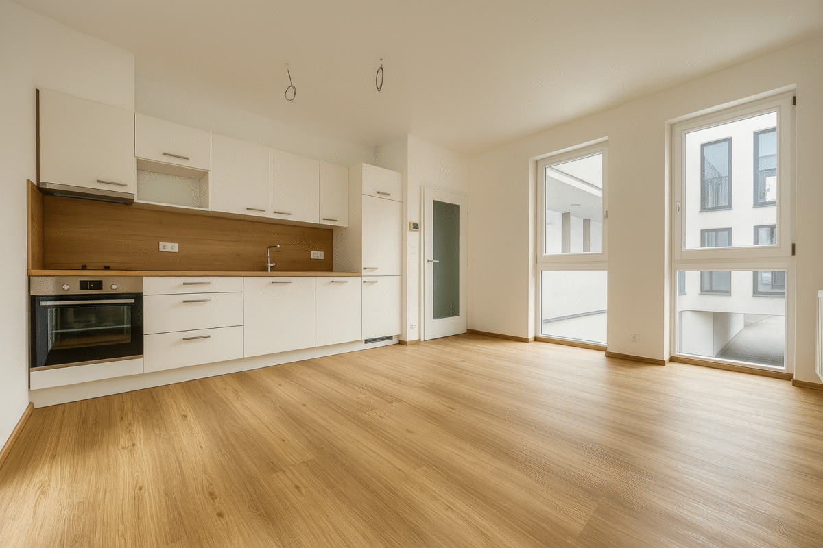 Modern&iacute; byt 1+kk s balkonem v projektu TRIO na ul. Minsk&aacute;